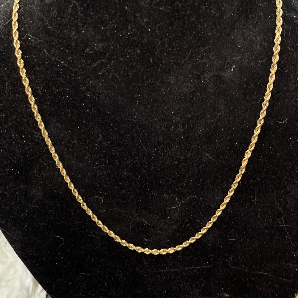 10K yellow gold 20 inch rope necklace